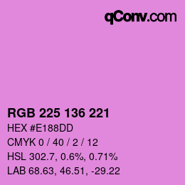 Color code: RGB 225 136 221 | qconv.com