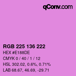 Color code: RGB 225 136 222 | qconv.com