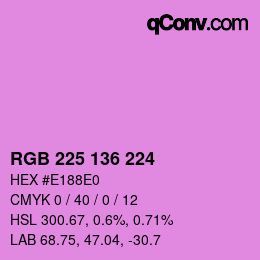 Color code: RGB 225 136 224 | qconv.com