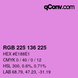 Color code: RGB 225 136 225 | qconv.com