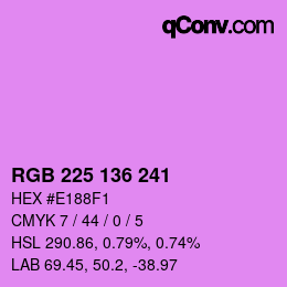 Color code: RGB 225 136 241 | qconv.com