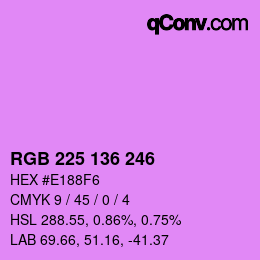 Color code: RGB 225 136 246 | qconv.com