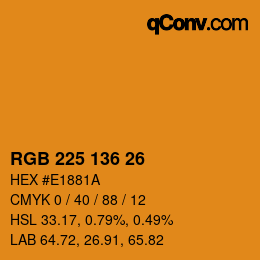 Color code: RGB 225 136 26 | qconv.com