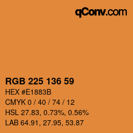 Color code: RGB 225 136 59 | qconv.com