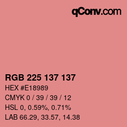 Farbcode: RGB 225 137 137 | qconv.com