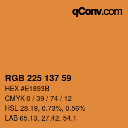 カラーコード: RGB 225 137 59 | qconv.com