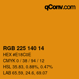 Color code: RGB 225 140 14 | qconv.com