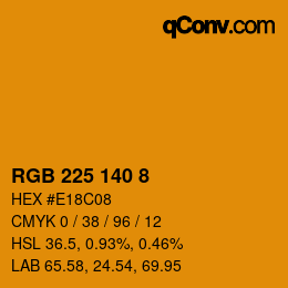 カラーコード: RGB 225 140 8 | qconv.com
