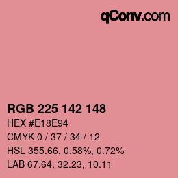 Color code: RGB 225 142 148 | qconv.com