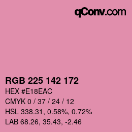 Color code: RGB 225 142 172 | qconv.com