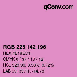 Color code: RGB 225 142 196 | qconv.com