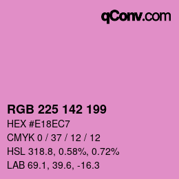 カラーコード: RGB 225 142 199 | qconv.com