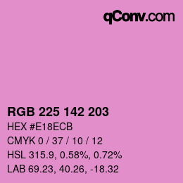 Color code: RGB 225 142 203 | qconv.com