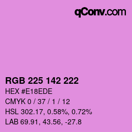 Color code: RGB 225 142 222 | qconv.com