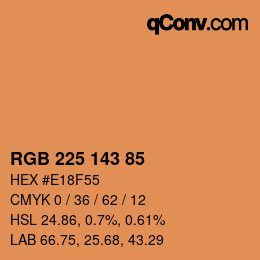 Color code: RGB 225 143 85 | qconv.com