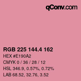 カラーコード: RGB 225 144.4 162 | qconv.com