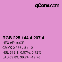 カラーコード: RGB 225 144.4 207.4 | qconv.com