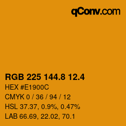 カラーコード: RGB 225 144.8 12.4 | qconv.com