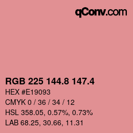 カラーコード: RGB 225 144.8 147.4 | qconv.com
