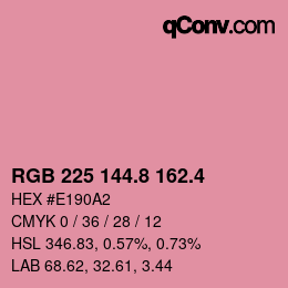 カラーコード: RGB 225 144.8 162.4 | qconv.com