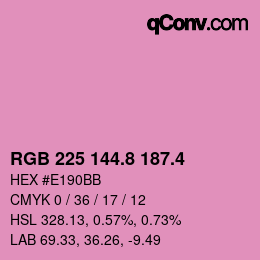 カラーコード: RGB 225 144.8 187.4 | qconv.com
