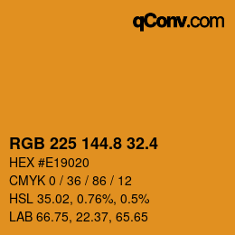カラーコード: RGB 225 144.8 32.4 | qconv.com