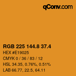 カラーコード: RGB 225 144.8 37.4 | qconv.com