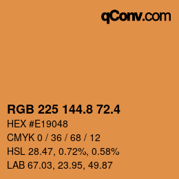 カラーコード: RGB 225 144.8 72.4 | qconv.com
