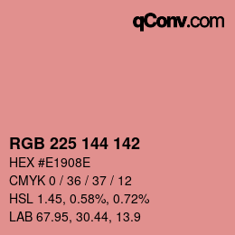 Color code: RGB 225 144 142 | qconv.com