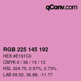 Color code: RGB 225 145 192 | qconv.com