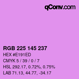 Color code: RGB 225 145 237 | qconv.com