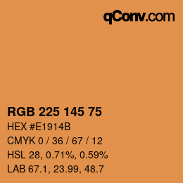 Color code: RGB 225 145 75 | qconv.com