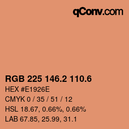 カラーコード: RGB 225 146.2 110.6 | qconv.com