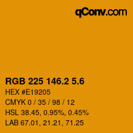 カラーコード: RGB 225 146.2 5.6 | qconv.com