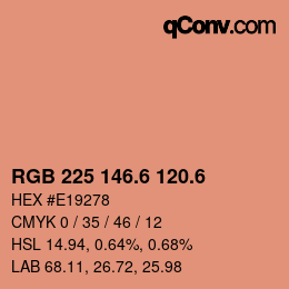 カラーコード: RGB 225 146.6 120.6 | qconv.com