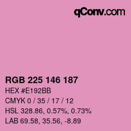 Color code: RGB 225 146 187 | qconv.com