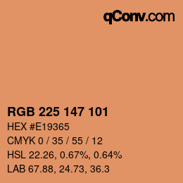 Color code: RGB 225 147 101 | qconv.com