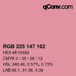 Color code: RGB 225 147 162 | qconv.com