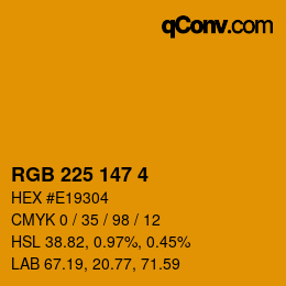 Color code: RGB 225 147 4 | qconv.com