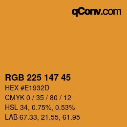 颜色代码: RGB 225 147 45 | qconv.com