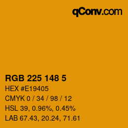 Color code: RGB 225 148 5 | qconv.com