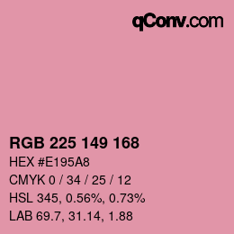Color code: RGB 225 149 168 | qconv.com