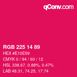 Color code: RGB 225 14 89 | qconv.com