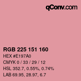 Color code: RGB 225 151 160 | qconv.com