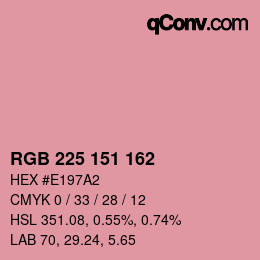 Color code: RGB 225 151 162 | qconv.com