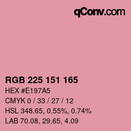 Color code: RGB 225 151 165 | qconv.com