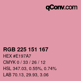 颜色代码: RGB 225 151 167 | qconv.com