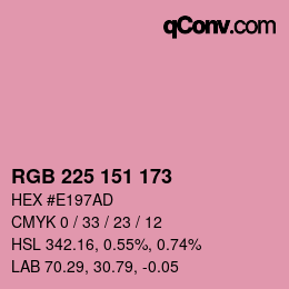 Color code: RGB 225 151 173 | qconv.com