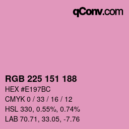 Color code: RGB 225 151 188 | qconv.com