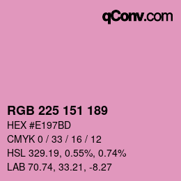 Color code: RGB 225 151 189 | qconv.com